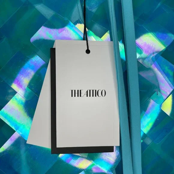 THE ATTICO ''AURELIE'' MINI SKIRT EMBELLISHED TURQUOISE BLUE - 38 - NWT - Picture 3 of 8